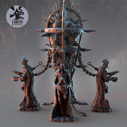 Sealed Cursed Flesh, Chaotic Daemonic Terrain Feature Sculpted by Tainted Windmill for Wargames set in the Grimdark Future