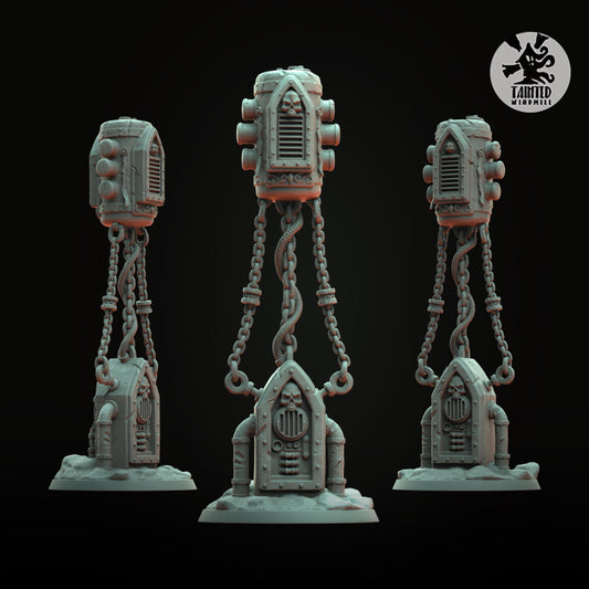 Air Mines, Imperial Industrial Terrain Features Sculpted by Tainted Windmill for Wargames set in the Grimdark Future