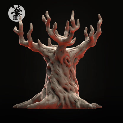 Dead Tree with Bells , Chaotic Plagued Terrain Sculpted by Tainted Windmill for Wargames set in the Grimdark Future