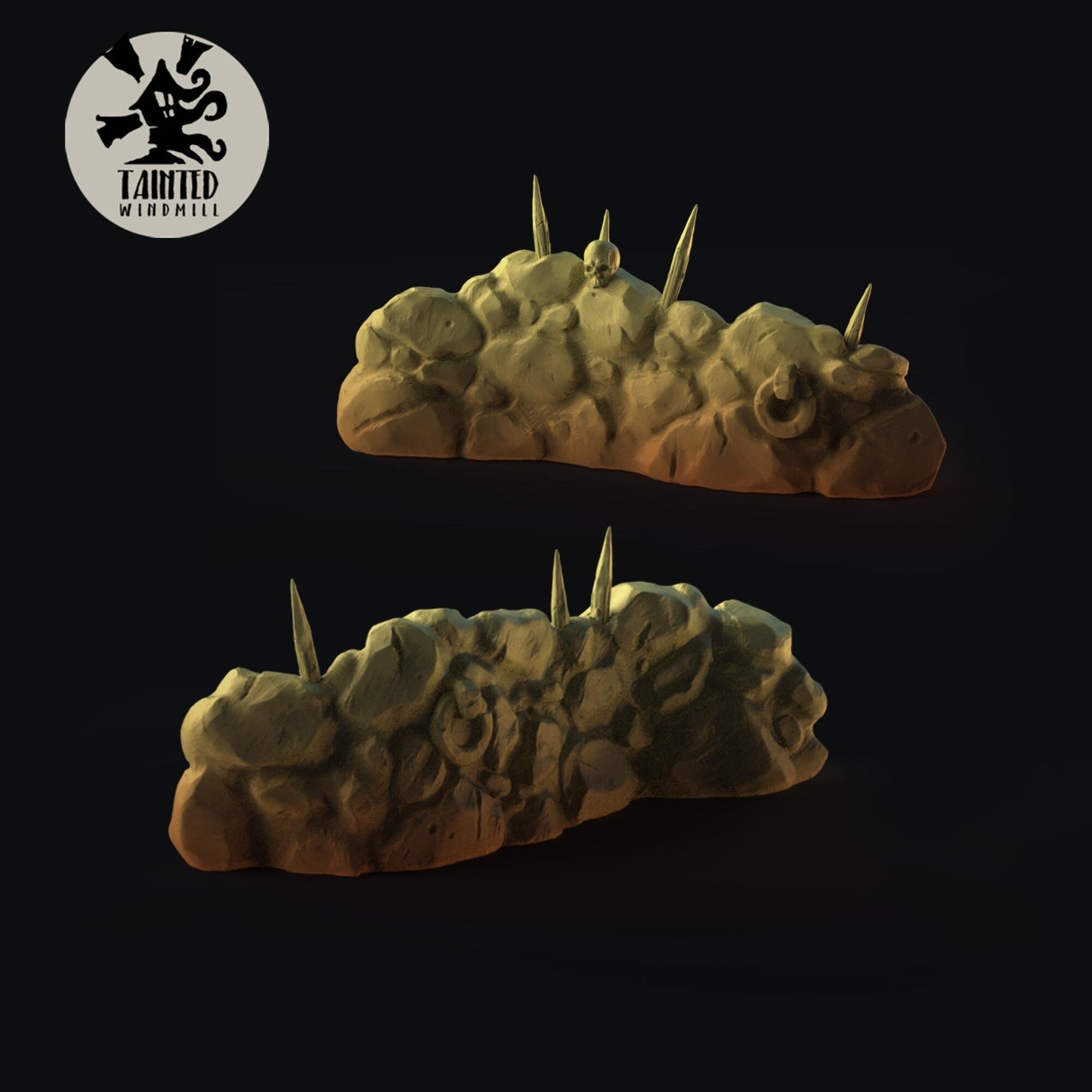 Desert Village Terrain Set, Chaotic Plagued Terrain Sculpted by Tainted Windmill for Wargames set in the Grimdark Future