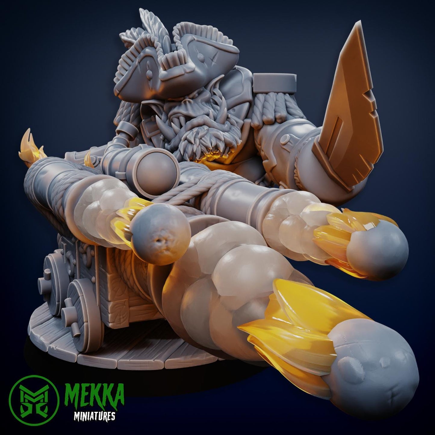 Flashy Pirate, Space-Faring Orkish Menace Sculpted by Mekka Miniatures, Grimdark Compatible, Scaled for Sci-Fi Miniature Wargames