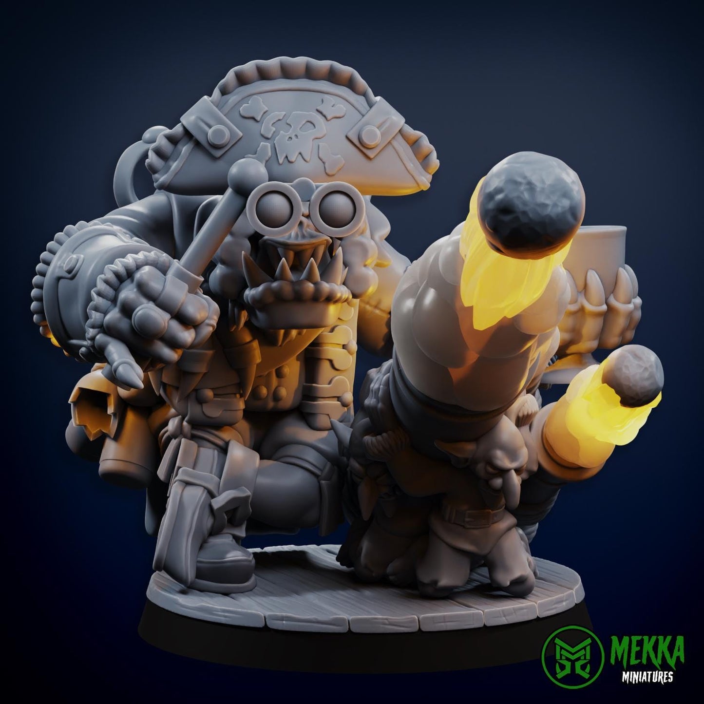 Flashy Pirate, Space-Faring Orkish Menace Sculpted by Mekka Miniatures, Grimdark Compatible, Scaled for Sci-Fi Miniature Wargames