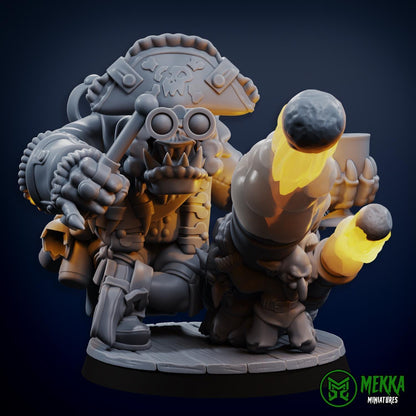 Flashy Pirate, Space-Faring Orkish Menace Sculpted by Mekka Miniatures, Grimdark Compatible, Scaled for Sci-Fi Miniature Wargames