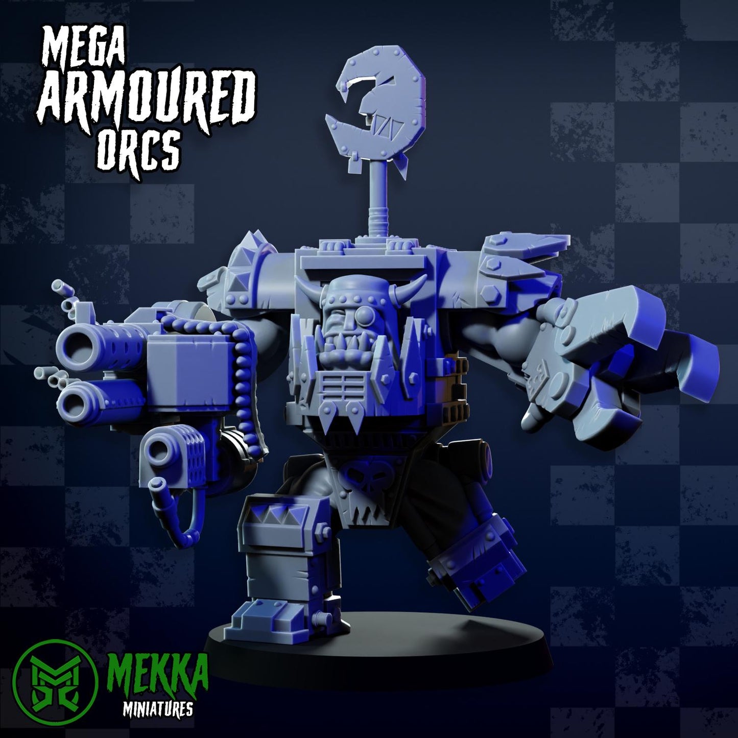 Mega Armoured Orcs, Space-Faring Orkish Menace Sculpted by Mekka Miniatures, Grimdark Compatible, Scaled for Sci-Fi Miniature Wargames