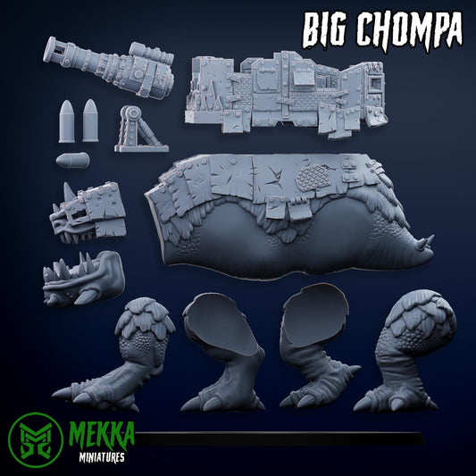Big Chompa, Space-Faring Orkish Menace Sculpted by Mekka Miniatures, Grimdark Compatible, Scaled for Sci-Fi Miniature Wargames