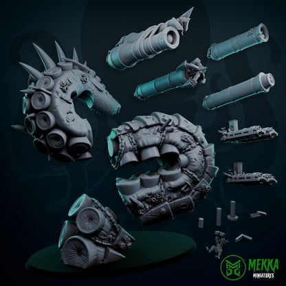 Armoured Giant Kraken, Space-Faring Orkish Menace Sculpted by Mekka Miniatures, Grimdark Compatible, Scaled for Sci-Fi Miniature Wargames