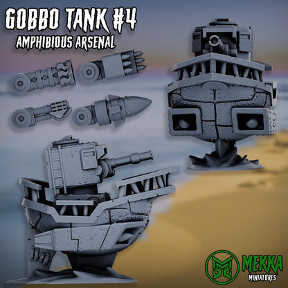 Pirate Gobbo Tanks, Space-Faring Orkish Menace Sculpted by Mekka Miniatures, Grimdark Compatible, Scaled for Sci-Fi Miniature Wargames