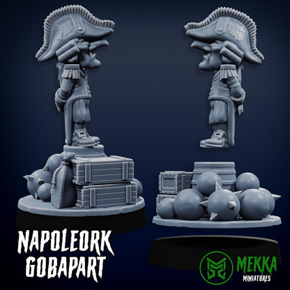 Ammo Gobbo - Napoleork Gobapart, Space-Faring Orkish Menace Sculpted by Mekka Miniatures, Grimdark Compatible, Scaled for Miniature Wargames
