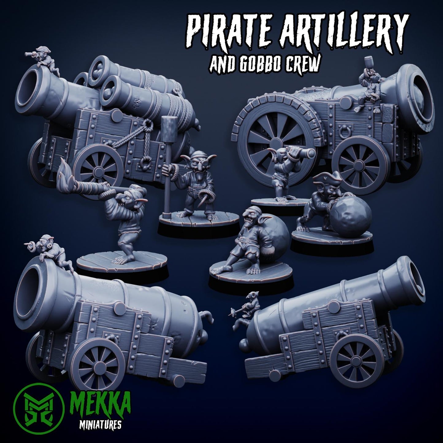 Pirate Artillery, Space-Faring Orkish Menace Sculpted by Mekka Miniatures, Grimdark Compatible, Scaled for Sci-Fi Miniature Wargames