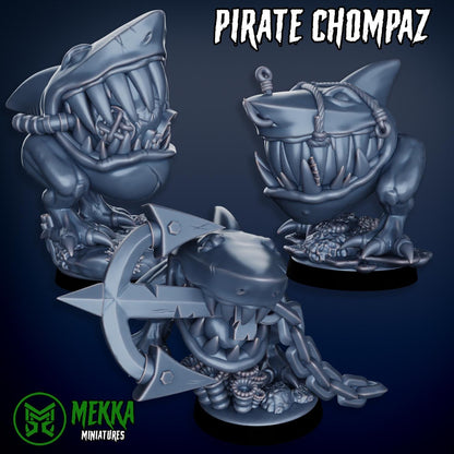 Pirate Chompaz Set, Space-Faring Orkish Menace Sculpted by Mekka Miniatures, Grimdark Compatible, Scaled for Sci-Fi Miniature Wargames