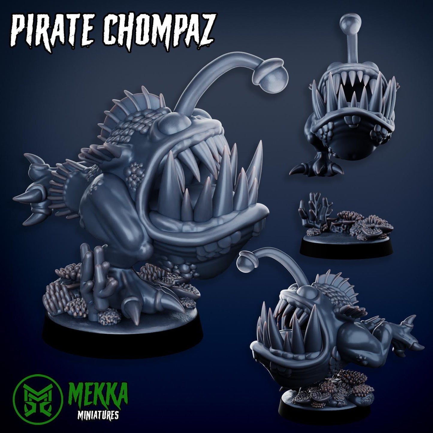 Pirate Chompaz Set, Space-Faring Orkish Menace Sculpted by Mekka Miniatures, Grimdark Compatible, Scaled for Sci-Fi Miniature Wargames