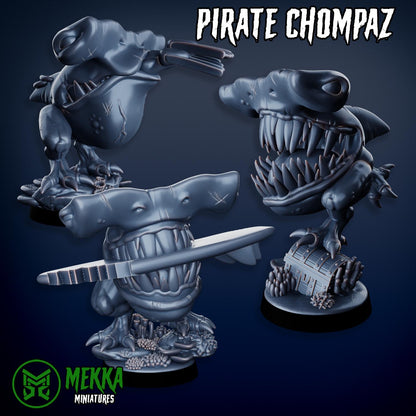 Pirate Chompaz Set, Space-Faring Orkish Menace Sculpted by Mekka Miniatures, Grimdark Compatible, Scaled for Sci-Fi Miniature Wargames