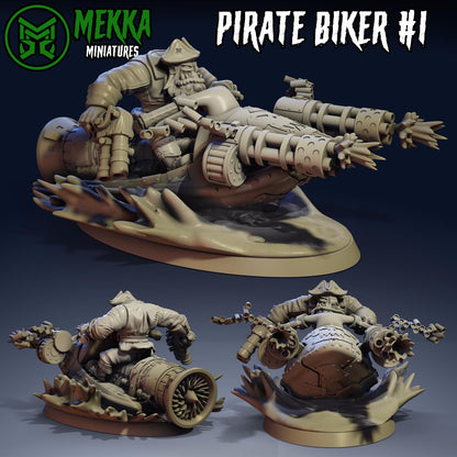 Pirate Biker Set, Space-Faring Orkish Menace Sculpted by Mekka Miniatures, Grimdark Compatible, Scaled for Sci-Fi Miniature Wargames