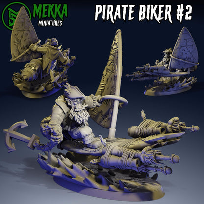 Pirate Biker Set, Space-Faring Orkish Menace Sculpted by Mekka Miniatures, Grimdark Compatible, Scaled for Sci-Fi Miniature Wargames