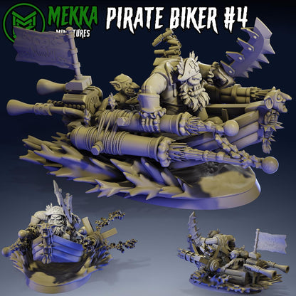 Pirate Biker Set, Space-Faring Orkish Menace Sculpted by Mekka Miniatures, Grimdark Compatible, Scaled for Sci-Fi Miniature Wargames