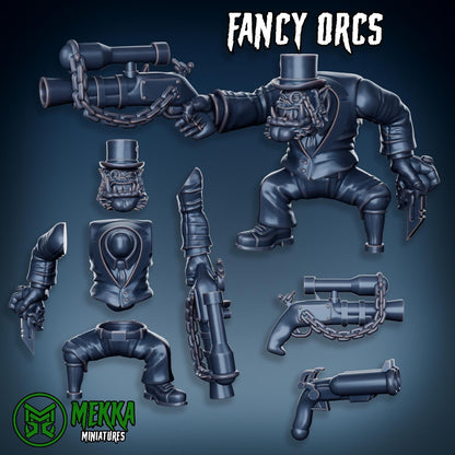 Fancy Orcs, Space-Faring Orkish Menace Sculpted by Mekka Miniatures, Grimdark Compatible, Scaled for Sci-Fi Miniature Wargames