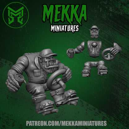 Orc Truck, Space-Faring Orkish Menace Sculpted by Mekka Miniatures, Grimdark Compatible, Scaled for Sci-Fi Miniature Wargames