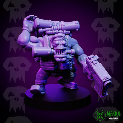Orc Commando Set, Space-Faring Orkish Menace Sculpted by Mekka Miniatures, Grimdark Compatible, Scaled for Sci-Fi Miniature Wargames