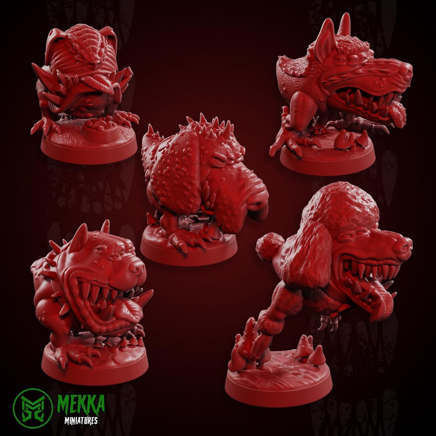 Guard Doggo Chompaz, Space-Faring Orkish Menace Sculpted by Mekka Miniatures, Grimdark Compatible, Scaled for Sci-Fi Miniature Wargames