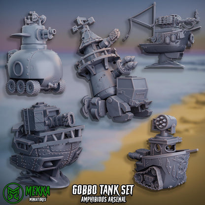 Pirate Gobbo Tanks, Space-Faring Orkish Menace Sculpted by Mekka Miniatures, Grimdark Compatible, Scaled for Sci-Fi Miniature Wargames