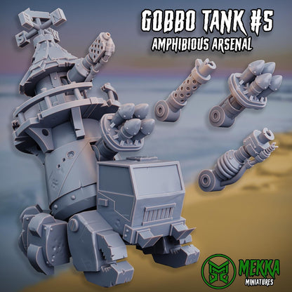 Pirate Gobbo Tanks, Space-Faring Orkish Menace Sculpted by Mekka Miniatures, Grimdark Compatible, Scaled for Sci-Fi Miniature Wargames