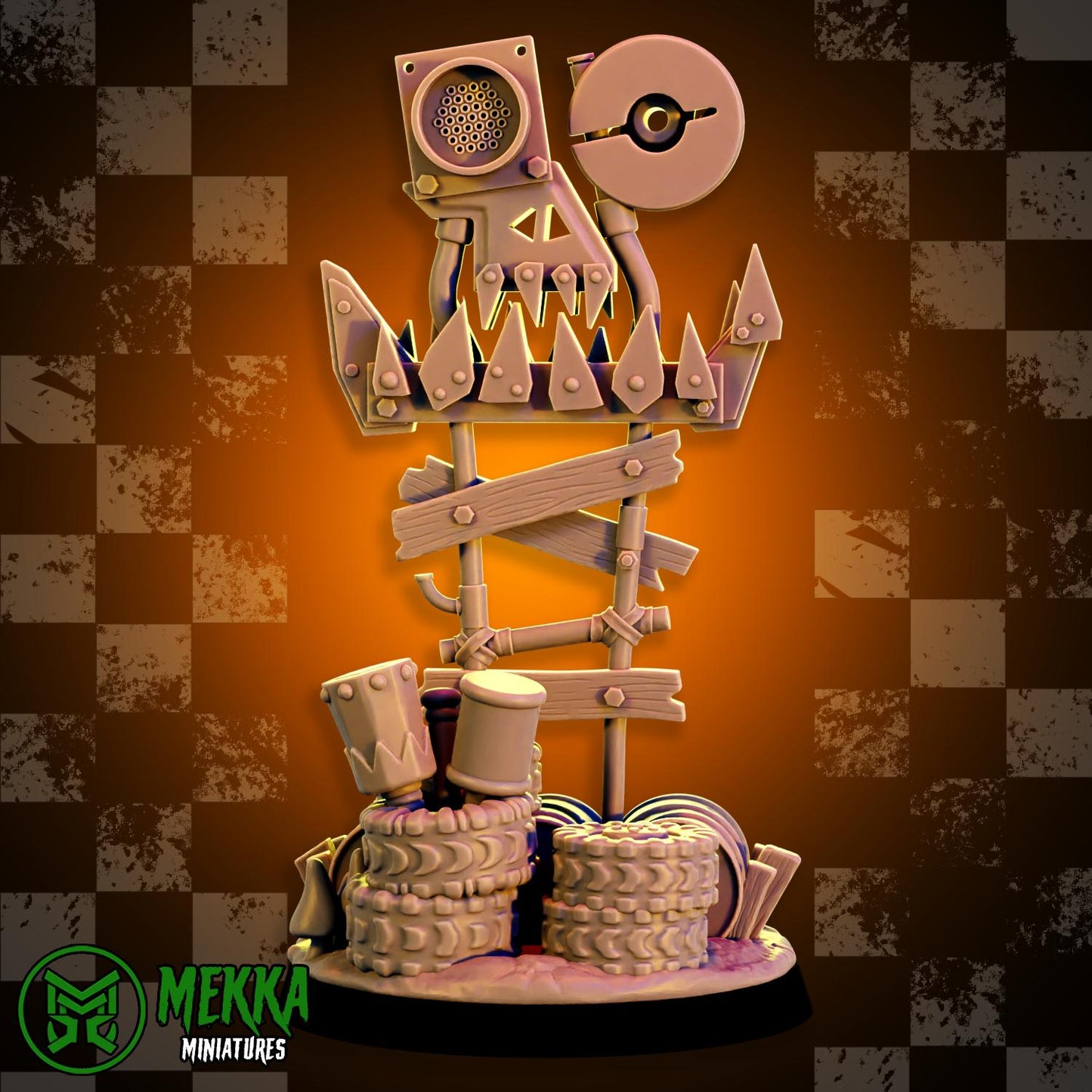 Objective Marker set, Space-Faring Orkish Menace Sculpted by Mekka Miniatures, Grimdark Compatible, Scaled for Sci-Fi Miniature Wargames