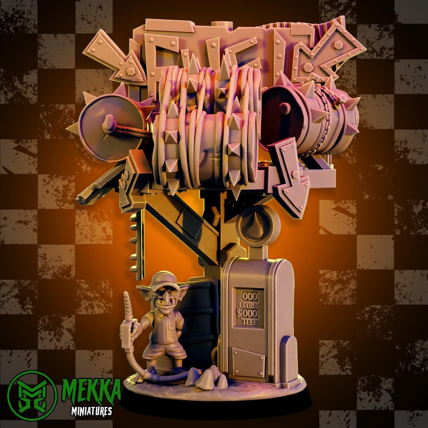 Objective Marker set, Space-Faring Orkish Menace Sculpted by Mekka Miniatures, Grimdark Compatible, Scaled for Sci-Fi Miniature Wargames