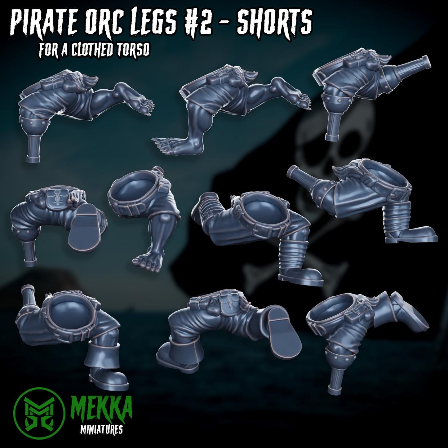 Pirate Ork Legs! Space-Faring Orkish Menace Sculpted by Mekka Miniatures, Grimdark Compatible, Scaled for Sci-Fi Miniature Wargames