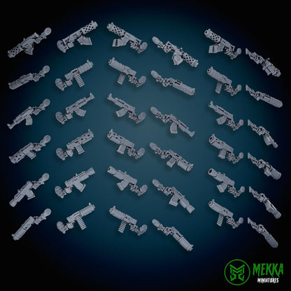 Modular Bionic Cyborks! Space-Faring Orkish Menace Sculpted by Mekka Miniatures, Grimdark Compatible, Scaled for Sci-Fi Miniature Wargames