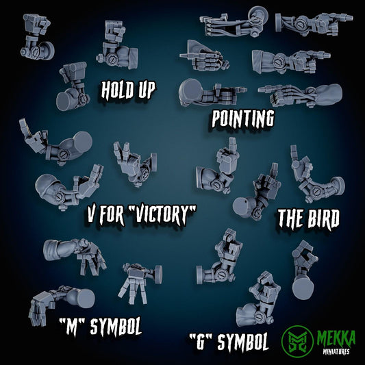 Modular Bionic Cybork Melee set! Space-Faring Orkish Menace Sculpted by Mekka Miniatures, Grimdark Compatible, Scaled for Sci-Fi Wargames