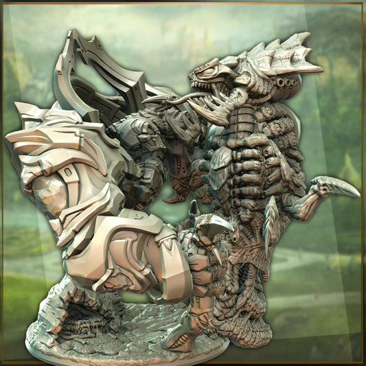 Starforged Archon vs Tyrant Slasher, Epic Clash of Monsters for Tabletop Roleplaying games by Codex Universalis