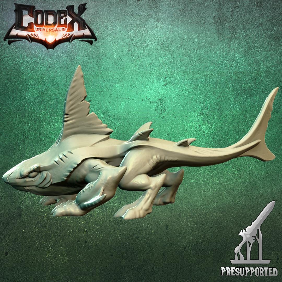 Land Sharks, Savage Fishfolk Miniatures for Tabletop Roleplaying games by Codex Universalis