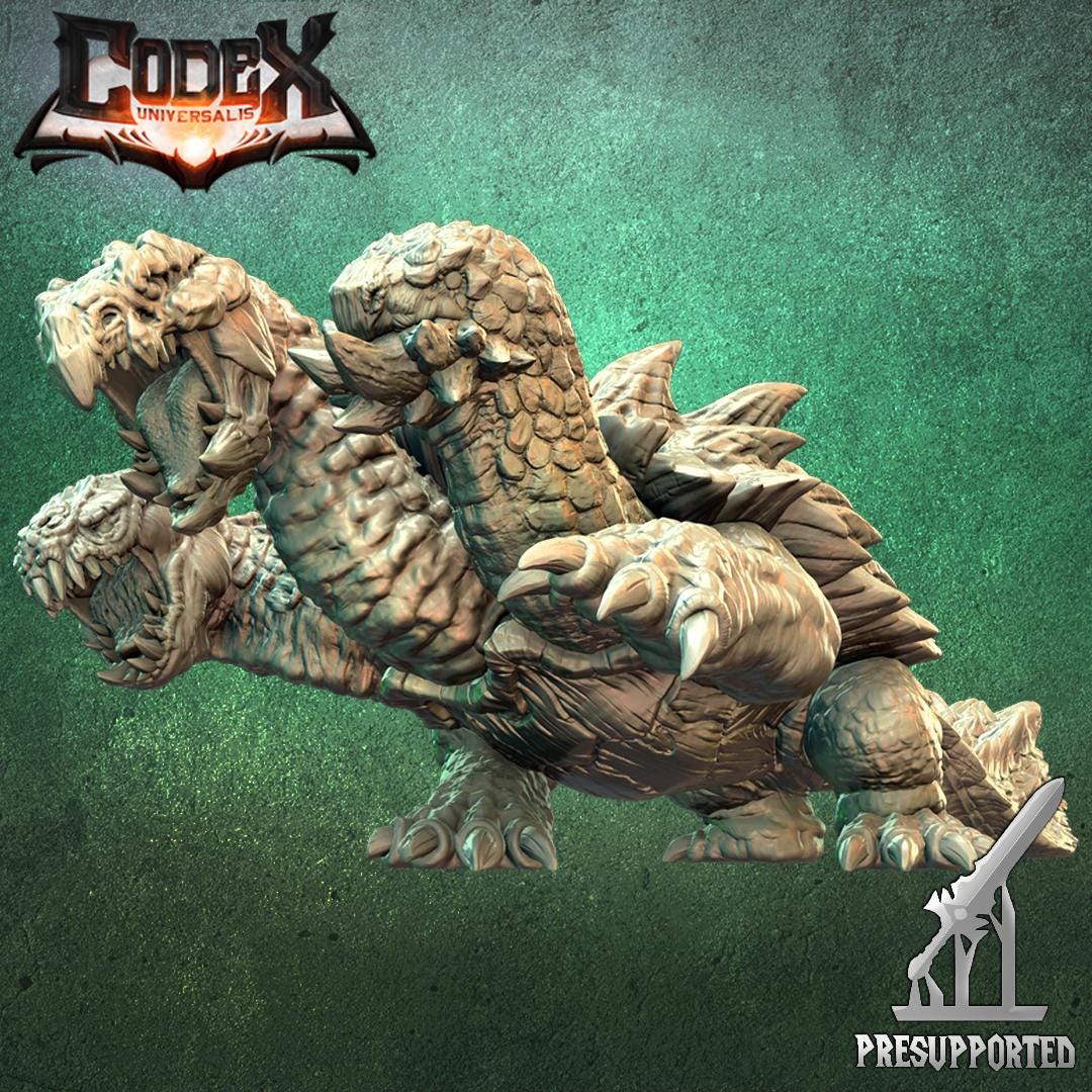 Hydra Turtle, Shielded Beast Miniature for Tabletop Roleplaying games by Codex Universalis