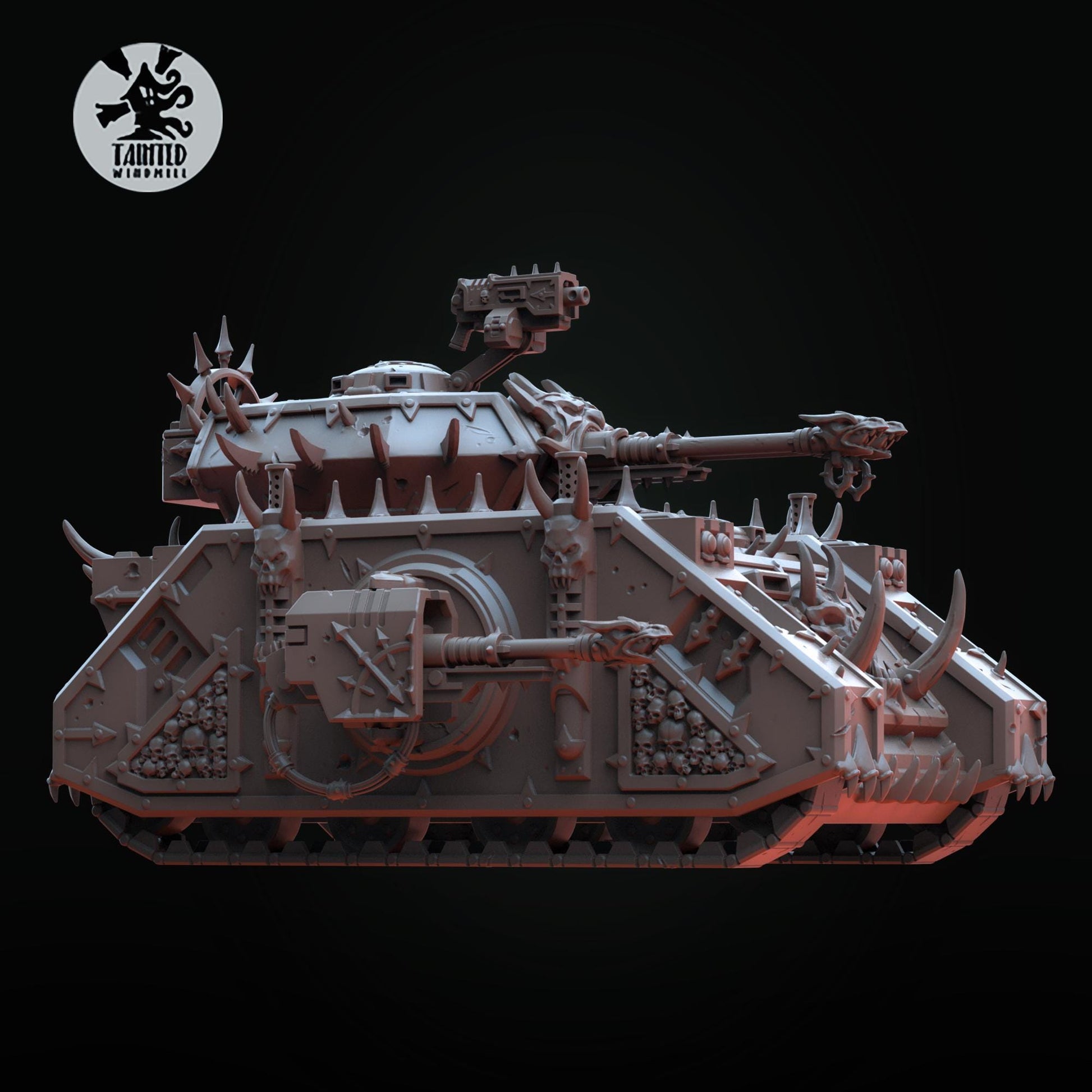 Marauder Fighting Vehicle, Chaos Space Marine Transport Vehicle Sculpted by Tainted Windmill for Wargames set in the Grimdark Future
