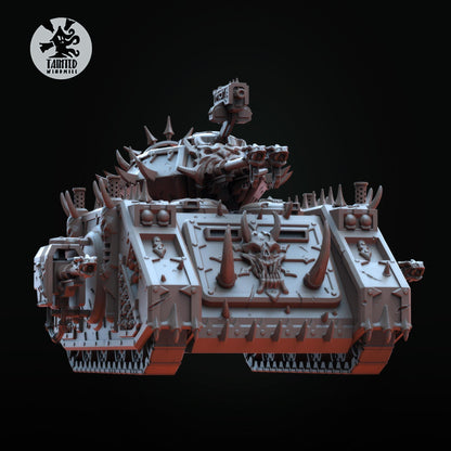 Marauder Fighting Vehicle, Chaos Space Marine Transport Vehicle Sculpted by Tainted Windmill for Wargames set in the Grimdark Future