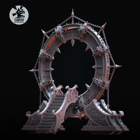 Void Gates, Chaotic Daemonic Terrain Feature Sculpted by Tainted Windmill for Wargames set in the Grimdark Future