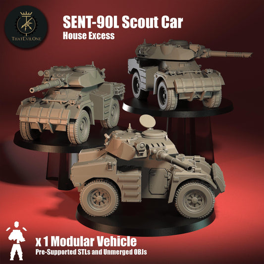 SENT-90L Scout Car Scout Car, Modular Sci-Fi Vehicle by ThatEvilOne, Sci-fi Wargames Proxy, Imperial heretic Auxillia Transport Truck
