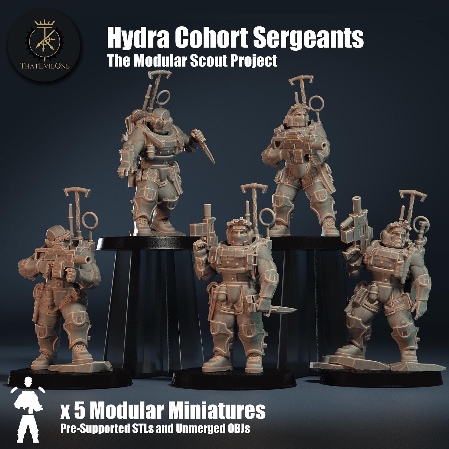 Modular Scout Hydra Cohort Sergeants, Modular Sci-Fi warriors by ThatEvilOne, Sci-Fi Wargames Proxy