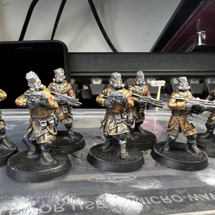 Heck Ghosts Shocktroopers w/ SMGs, Semi-modular Sci-Fi warriors by ThatEvilOne, Sci-Fi Wargames Guard Proxy, Imperial Auxilia Army