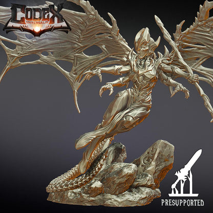 Kharnaxa attacking, Demonic Heroic Miniature for Tabletop Roleplaying games by Codex Universalis