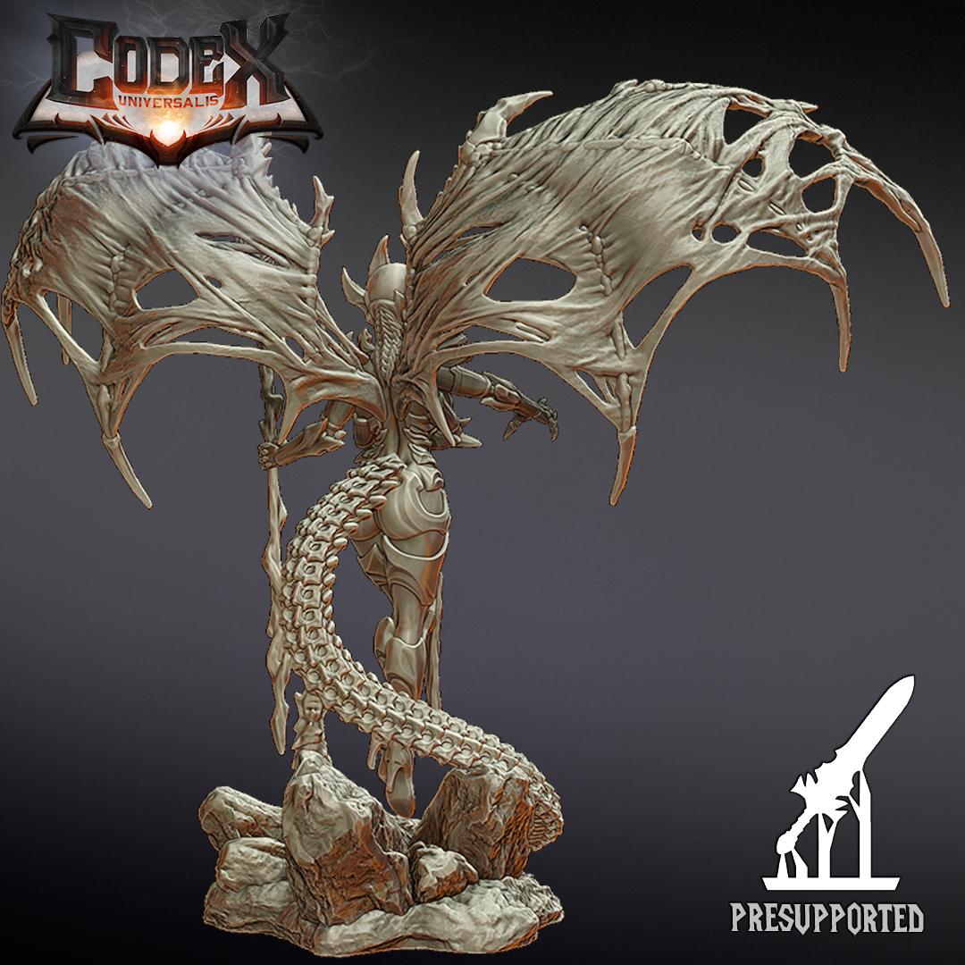 Kharnaxa standing, Demonic Heroic Miniature for Tabletop Roleplaying games by Codex Universalis