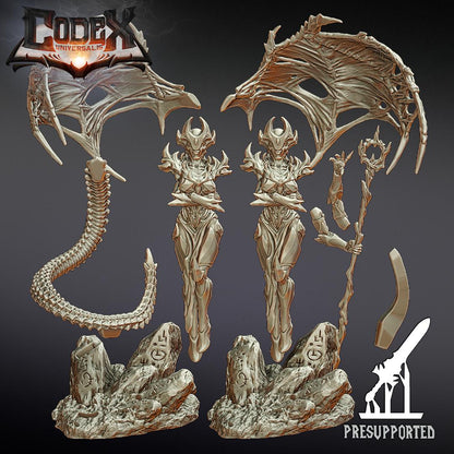 Kharnaxa standing, Demonic Heroic Miniature for Tabletop Roleplaying games by Codex Universalis