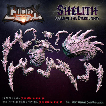 Shelith, Queen of the Everhungry On Scenic Base, Demonic Spider Queen for Tabletop Roleplaying games by Codex Universalis
