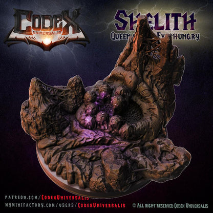 Shelith, Queen of the Everhungry On Scenic Base, Demonic Spider Queen for Tabletop Roleplaying games by Codex Universalis