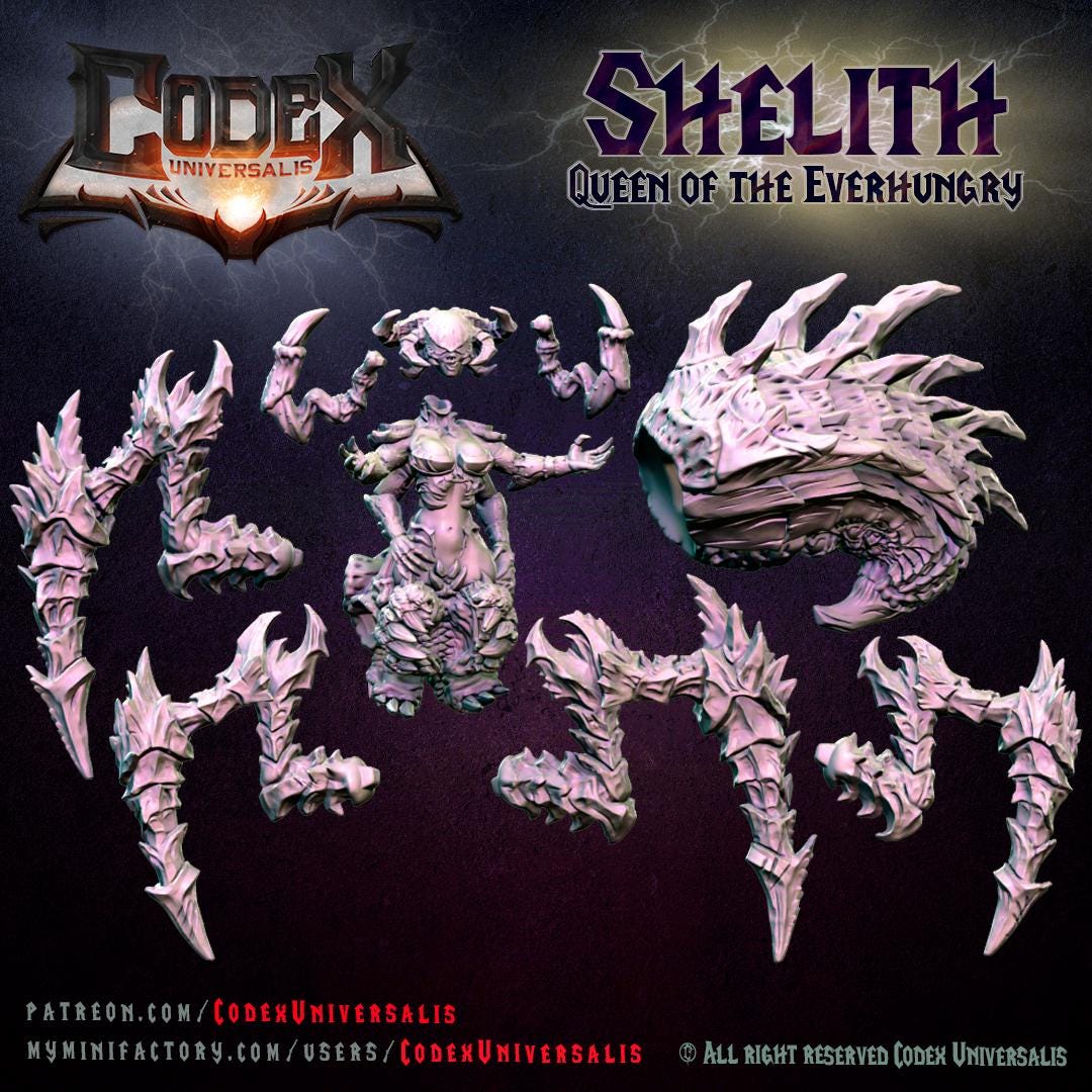 Shelith, Queen of the Everhungry, Demonic Spider Queen for Tabletop Roleplaying games by Codex Universalis