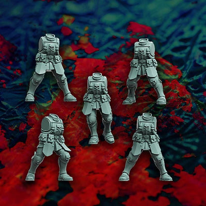 Lazknight Squad, Elite Space Empire Fighting Force, Sci-Fi Wargames Miniatures by Reptilian Overlords, Grimdark Compatible