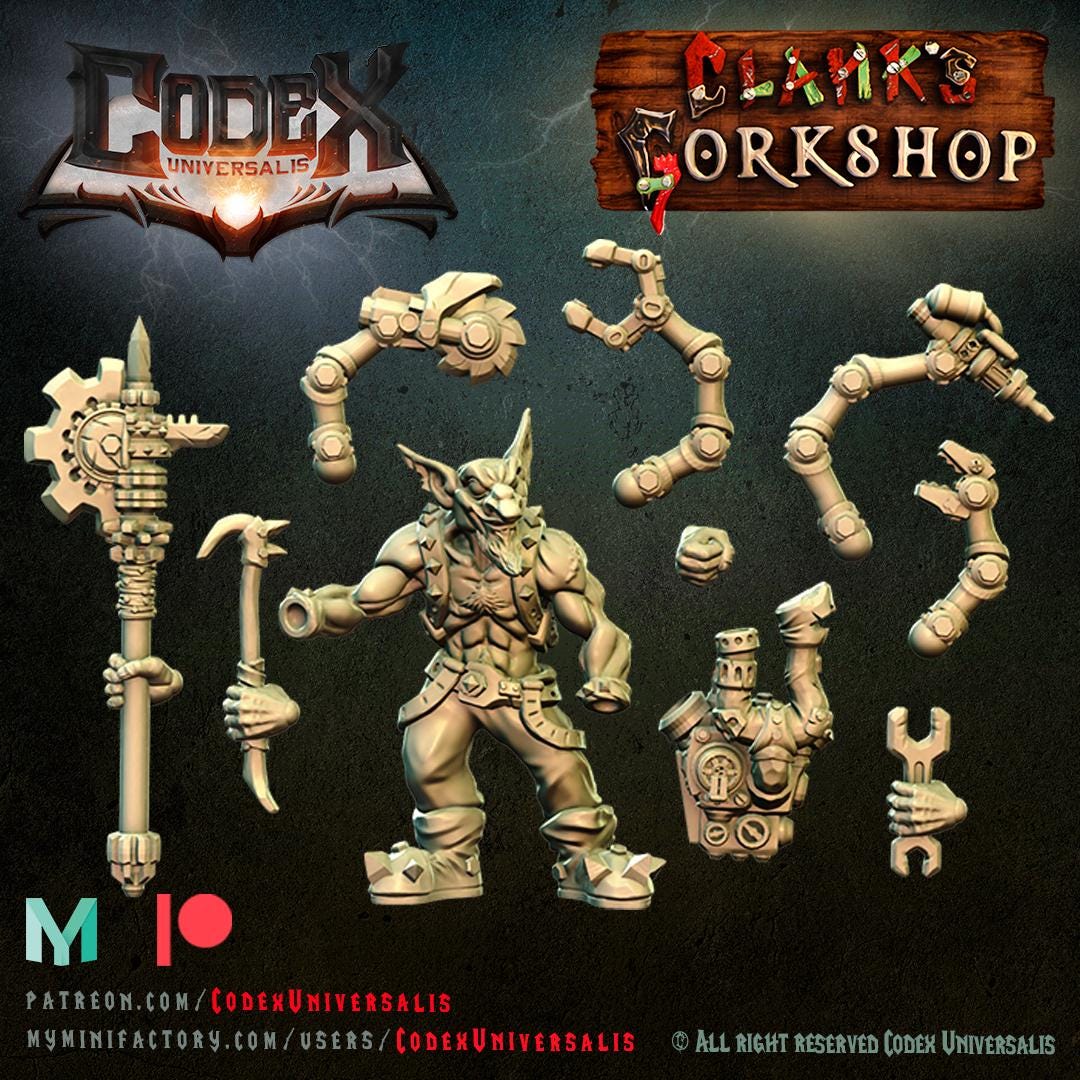 Tinkerer Clank with Techpack - Hobgoblin Hero for Tabletop Roleplaying games by Codex Universalis