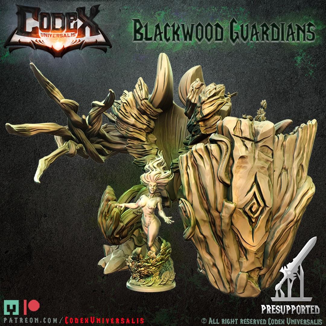 Shidar and Arcaena, Heroic Forest Spirit Miniature for Tabletop Roleplaying games by Codex Universalis
