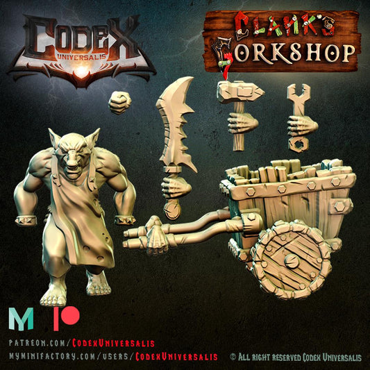 Ekz with cart - Hobgoblin Hero for Tabletop Roleplaying games by Codex Universalis