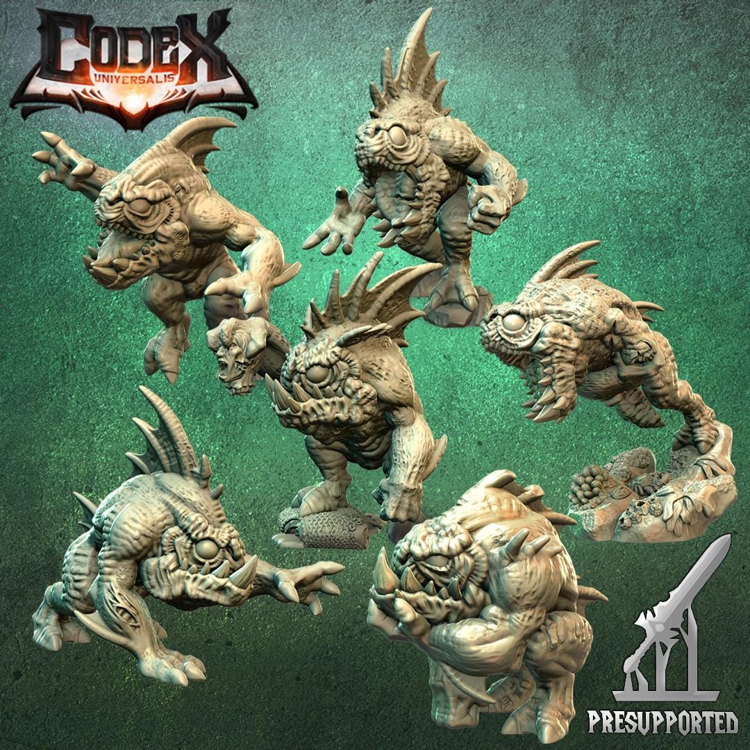 Land Piranhas, Savage Fishfolk Miniatures for Tabletop Roleplaying games by Codex Universalis